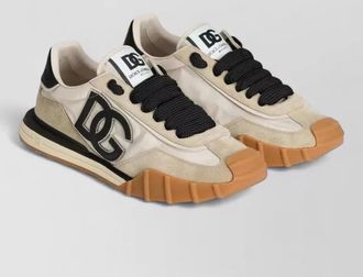 Dolce & Gabbana nylon and calfskin low top sneakers