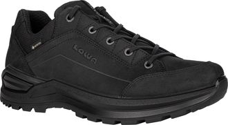 Lowa Wanderschuh LOWA RENEGADE EVO GTX LO, Herren, Gr. 41,5, schwarz (schwarz, schwarz), Leder, Schuhe Wanderschuh, wasserdicht dank Gore-Tex Membrane, mit