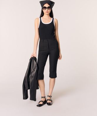 Maje Ribbed Vest Top - Black - Maje
