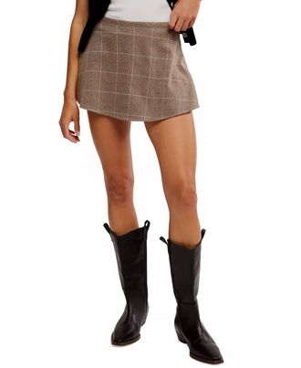Free People Paradise Found Skort In Chocolate