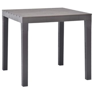 Berkfield Home Garden Table Mocca 78x78x72 cm Plastic in Grey | Size: 78 x 78 x 72 cm