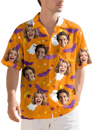 Generic Custom Halloween Shirt with Face Personalised Halloween Shirts for Men/Women,Funny Shirts Festival Clothes for Halloween Christmas(E)