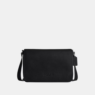 Coach Mens Colby Messenger Bag 32 - Black Leather - One Size