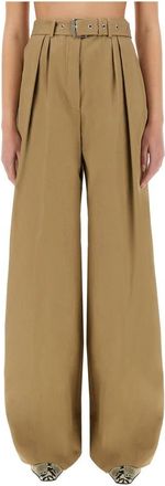 Dries Van Noten Peaches Bis 1149 W.w. Pants - Dames - Wijde Broeken - Beige - S - Broeken