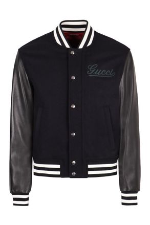 Gucci Wool And Leather Bomber Jacket