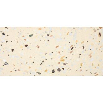 Saniclass Tops Topblad - 100x1.8x46cm - 1 afvoer - zonder kraangaten - Terrazzo cr&egrave;me