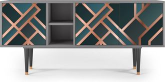 StoryZ Mueble de TV azul-verde 3 puertas L 150 cm