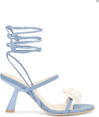 Alohas Womens Kendra Bloom Denim Sandals In Blue