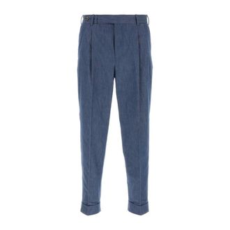 Pantaloni Torino Cropped Trousers, male, Blue, Size: 2XL Ait Force Cotton Style Pant