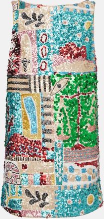 Alemais Al&eacute;mais x LRNCE Jazz sequined linen minidress