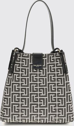 Balmain Borsa a secchiello Release in jacquard e pelle di vitello Balmain