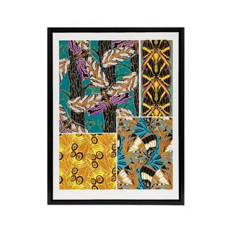 Artery8 Colourful Vintage Butterfly Pattern Framed Canvas Wall Art Print Seguy | Size: W24 x H32