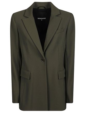Patrizia Pepe Tailored Single-Breasted Blazer with Notch Lapel and Structured Shoulders