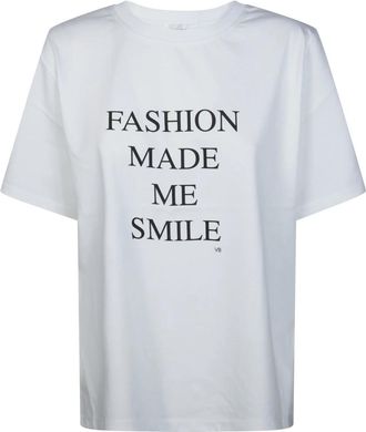 Victoria Beckham Slogan Tee - Fashion Made Me Smile - Dames - T-shirts - Wit - XS - Tops