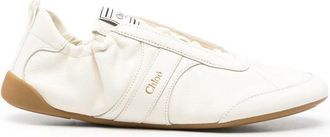 Chlo&eacute; White Logo Kick Sneakers