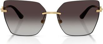 Dolce & Gabbana 62mm Oversize Gradient Cat Eye Sunglasses in Gold /Grey Gradient at Nordstrom