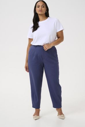 Kaffe Curve Pants Suiting Loose fit Blue Indigo Melange blue