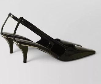 Gucci crystal logo slingback pumps leather sole