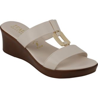 Italian Shoemakers Tenley H-Strap Wedge Sandal in Bone at Nordstrom Rack, Size 11