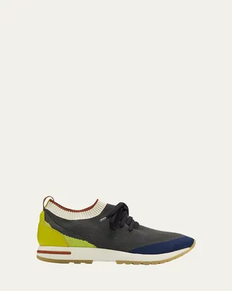 Loro Piana Mens Flexy Walk Knit Trainer Sneakers