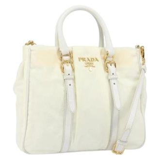 Prada Pre-owned Handbags, female, White, Size: ONE SIZE Pre-owned Vintage Nylon Handbag