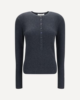 Lisa Yang Airi Henley Sweater in cotton and cashmere Female 2