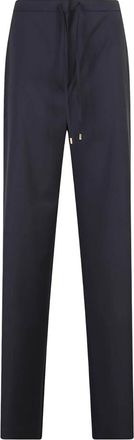 Max Mara Rechte broek - Dames - Straight fit broeken - Blauw - M - Wol - Broeken