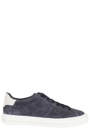 Hogan Denim H691 Laced Embossed-H Suede Sneakers