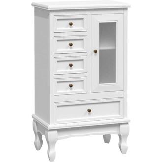 vidaXL Mueble De 5 Cajones Y 2 Estantes Blanco Vidaxl