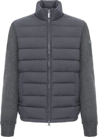 Colmar Navy Padded Wool-Blend Zip Hybrid Down Jacket