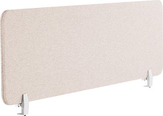 Beliani Panel Separador Beige 160 X 40 Cm Poli&eacute;ster Pet Pantalla Ac&uacute;stica Oficina Wally