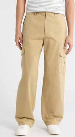 Vince Flat Front Cotton & Linen Cargo Pants in Beachwood at Nordstrom Rack, Size 28