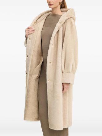 Luisa Spagnoli Savelli hooded buttoned coat - women - Polyester - M - Neutrals