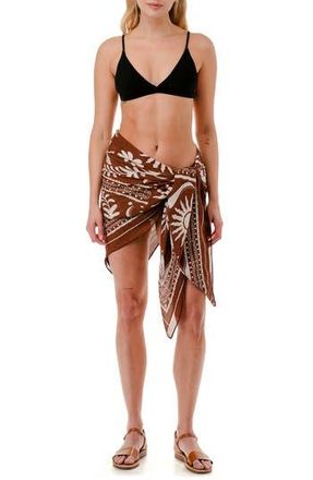Nicole Miller Palm Print Sarong in Brown at Nordstrom Rack