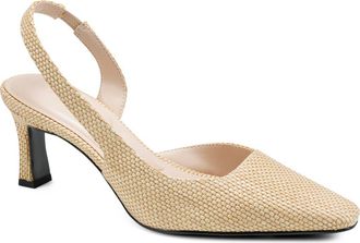 Karl Lagerfeld Sheenz Woven Slingback Pump in Natural at Nordstrom Rack, Size 6.5