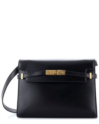 Saint Laurent Black Leather Manhattan Shoulder Bag Medium (Authentic Pre- Loved)