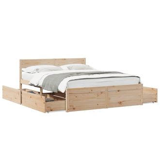 Berkfield Home Bed Frame without Mattress 160x200 cm Solid Wood Pine in Light Brown