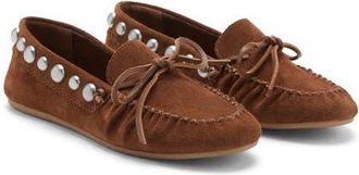 Mango Studded Loafer in Medium Brown at Nordstrom, Size 40