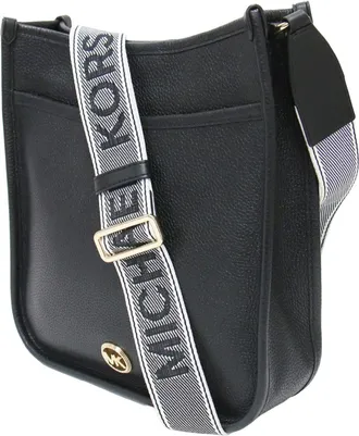 Michael Kors Black Leather Messenger Bag (Pre-Owned)