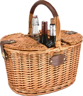 Les Jardins de la Comtesse Cesta de mimbre para botellas con compartimentos