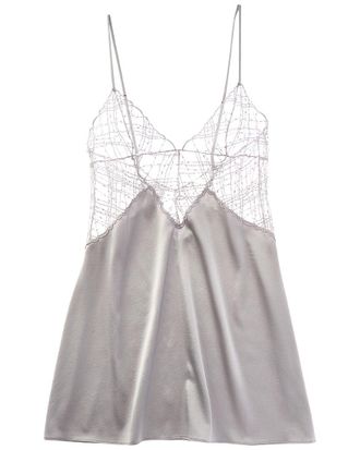 Kiki De Montparnasse Kiki De Montparnasse A Pois Embroidery Silk-Blend Nightie