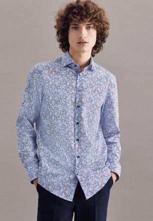 Seidensticker Businesshemd SEIDENSTICKER X-Slim, Herren, Gr. XS (36), normale &Auml;rmell&auml;ngen, blau (hellblau), 100% Baumwolle, bedruckt, skinny fit, Manschette, Hemden