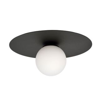 Wonderlamp Plaf&oacute;n de techo estilo moderno base redondeada con 1 esfera blanca &oslash;43