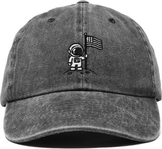 Dalix Moon Mission Dad Cap in Washed Black at Nordstrom