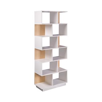 Mobili Rebecca Estanter&iacute;a Rebecca Mobili Silene 180x70x29,5 Aglomerado Blanco Marr&oacute;n Claro Moderno