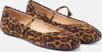Gianvito Rossi Carla leopard-print suede ballet flats