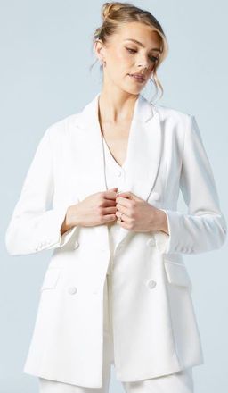 Coast Hourglass Double Breasted Blazer in Ivory at Nordstrom, Size 10