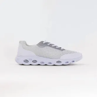 Ara Womens Montclair Memory Foam Lace Up Sneaker In White/silver