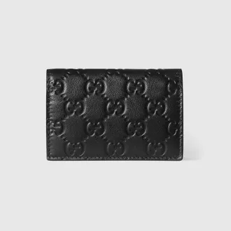 Gucci GG Emblem Card Case, Black, Leather