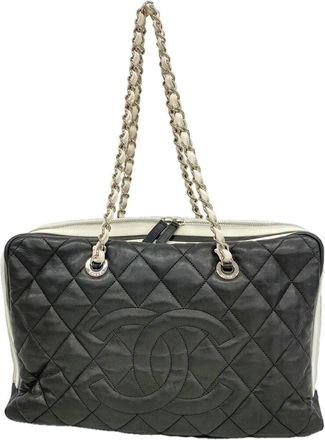 Chanel Black Leather Tote Bag (Pre-Owned)